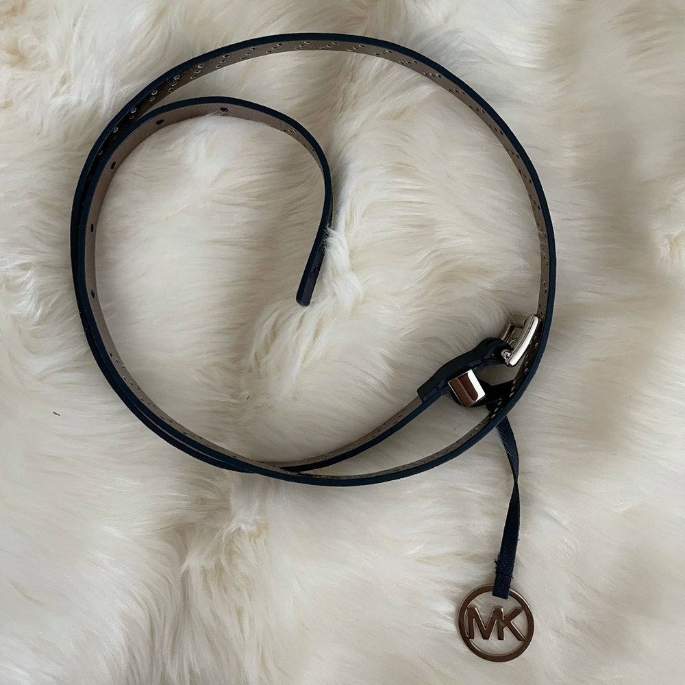 Navy Blue Metallic Michael Kors Belt- Size Small!